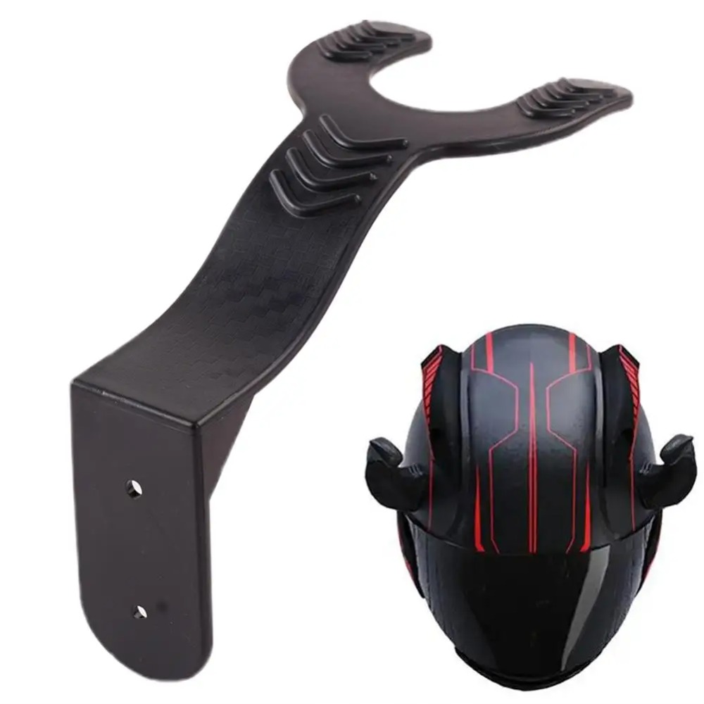 Motorcycle Gear Kitchener - ตะขอแขวนหมวกกันน็อคมอเตอร์ไซค์ ABS สีดำ แบบติดผนังอเนกประสงค์ ไม่ต้องเจาะ ใช้จัดเก็บหมวกกันน็อคมอเตอร์ไซค์