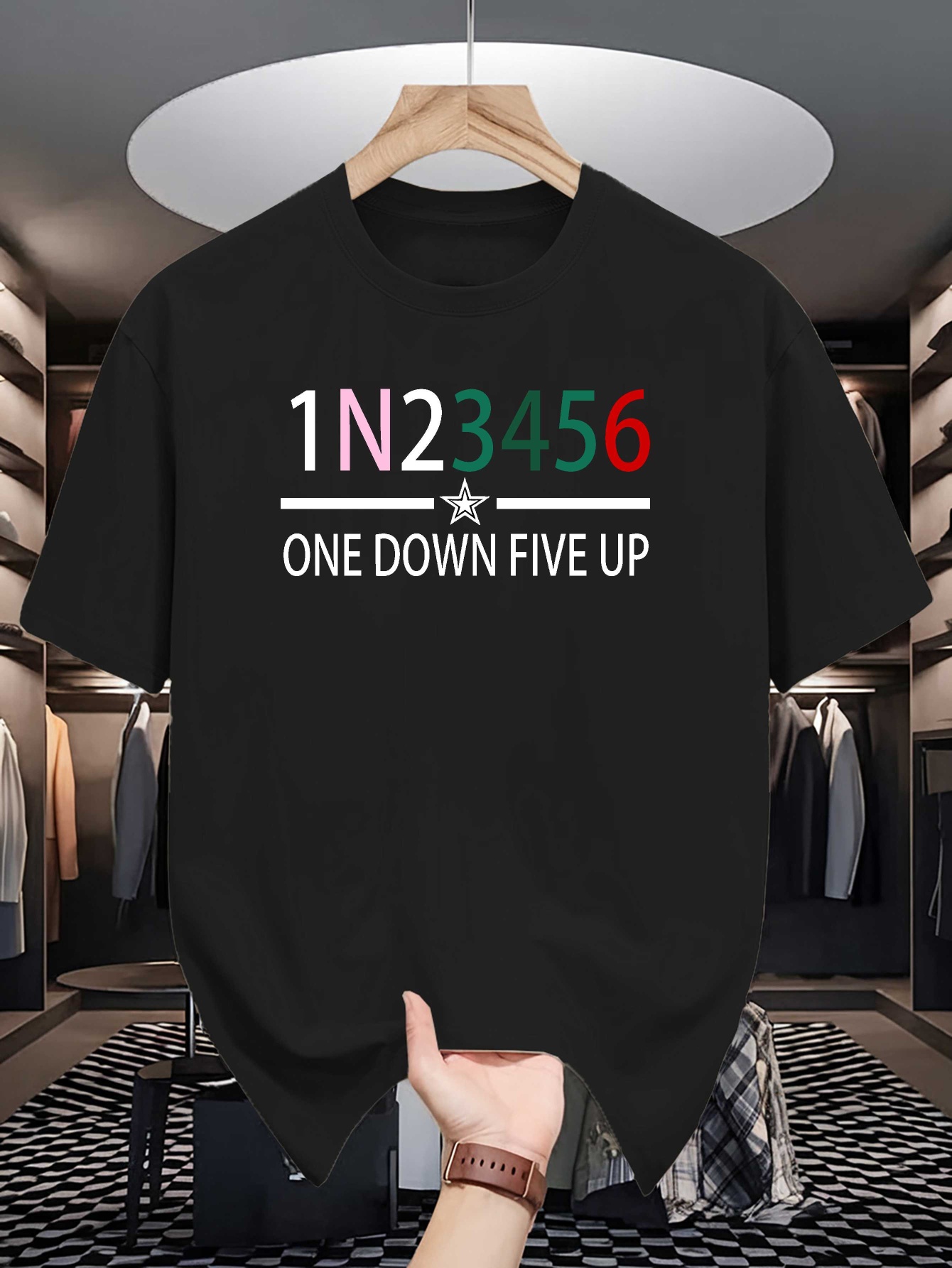 Motorcycle Gear Up Down - เสื้อยืดลายกราฟิกเกียร์มอเตอร์ไซค์ 1N23456 คอกลม ผ้าฝ้าย พิมพ์ลาย One