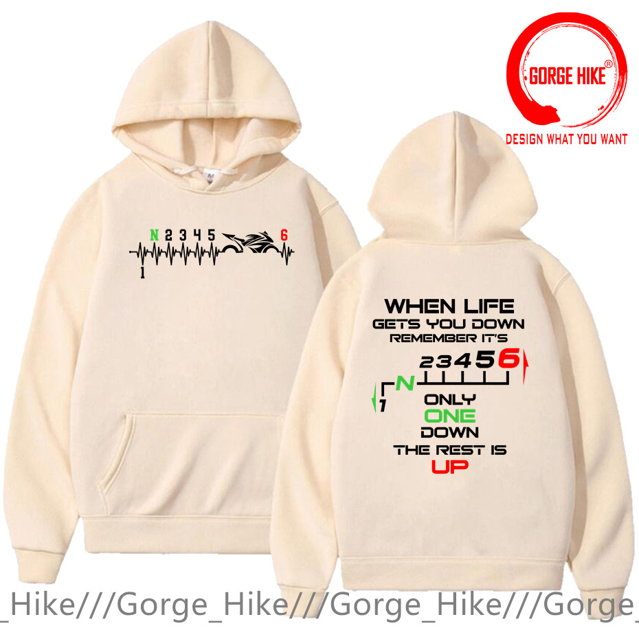 1N23456 เสื้อฮู้ดลายเกียร์มอเต - Motorcycle Gear Up Down บทวิจารณ์และราคา
