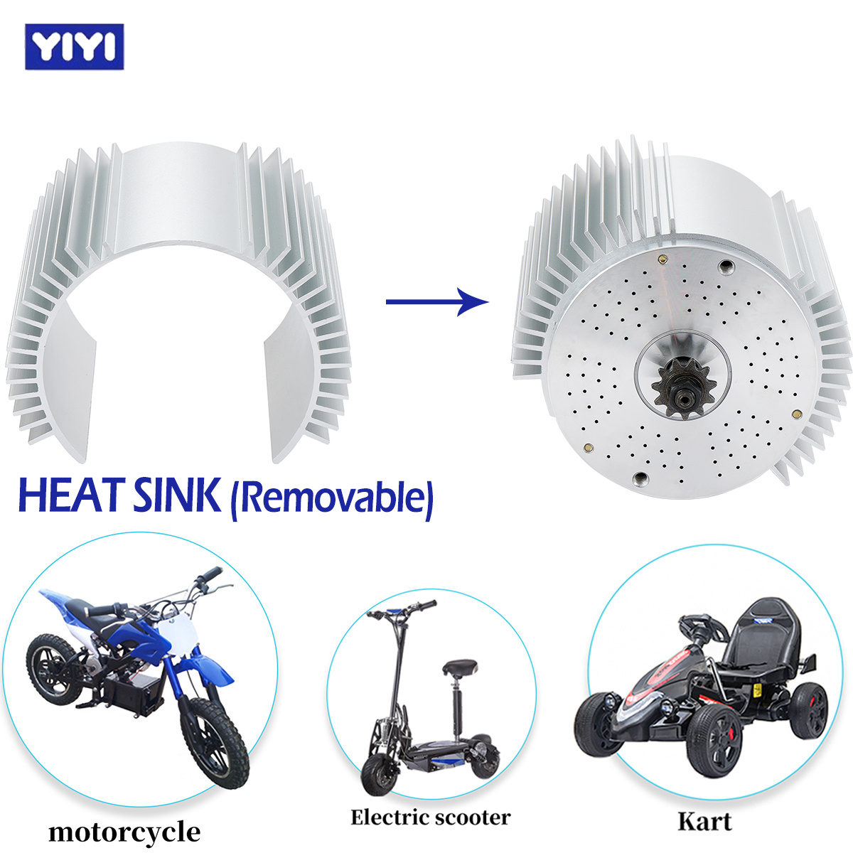 มอเตอร์ 72V 3000W พร้อมฮีทซิงค - Motorcycle Gear Hub บทวิจารณ์และราคา